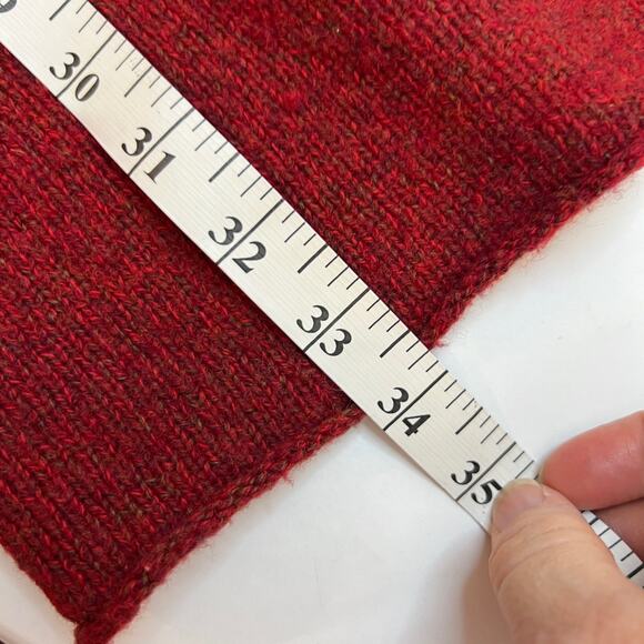 Eileen Fisher Cardigan Italian Merino Wool Blend Large Button Short Sleeve Red - Picture 10 of 10